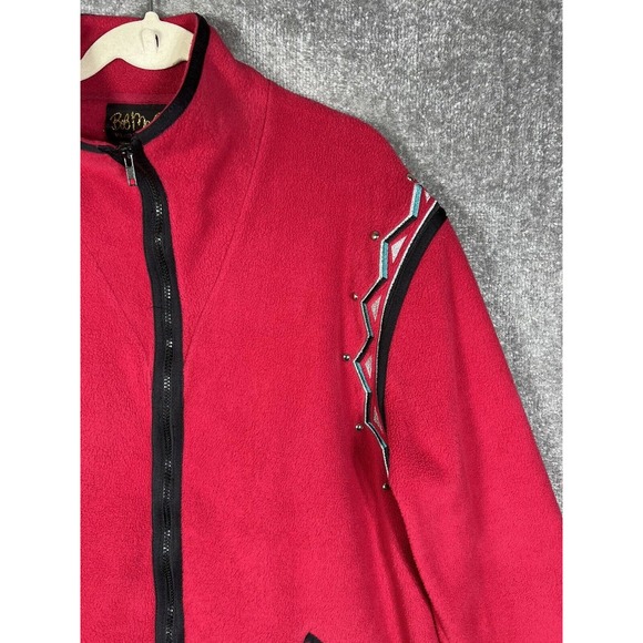 Bob Mackie Wearable Art Oversize Full Zip Fleece Jacket Womens Large Embroidered - Picture 4 of 14
